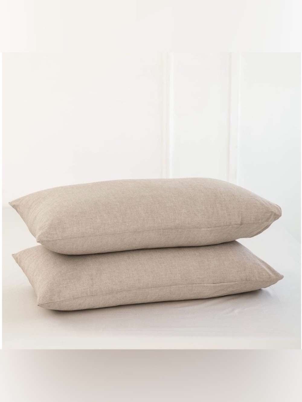 QUEEN SIZE Pillowcases 100% Washed Cotton  - HEATHERED TAUPE 20x30” (2-pack)